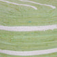 18" Green And White Cotton Cube Striped Pouf Ottoman