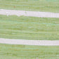 18" Green and White Cotton Striped Cube Pouf Ottoman