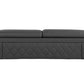 89" Dark Gray Italian Leather Sofa With Silver Legs