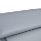 89" Light Blue Italian Leather Sofa With Silver Legs