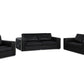 Black Top Grain Leather Five Person Seating Set