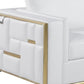 White Top Grain Leather Five Person Seating Set