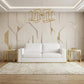 89" White Italian Leather Sofa With Brass Legs