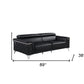 Three Piece Black Italian Leather Five Person Seating Set
