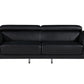 Three Piece Black Italian Leather Five Person Seating Set