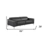 Three Piece Gray Top Grain Leather Five Person Seating Set
