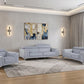 Three Piece Indoor Blue Five Person Seating Set