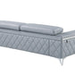 Three Piece Indoor Blue Five Person Seating Set