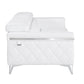 Two Piece Indoor White Italian Leather Five Person Seating Set