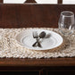 19" Set of Four Ivory And Natural Jute Placemats