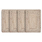 19" Set of Four Ivory And Natural Jute Placemats