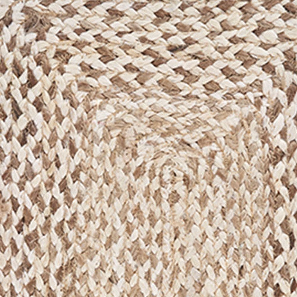 19" Set of Four Ivory And Natural Jute Placemats