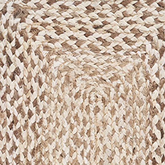 19" Set of Four Ivory And Natural Jute Placemats