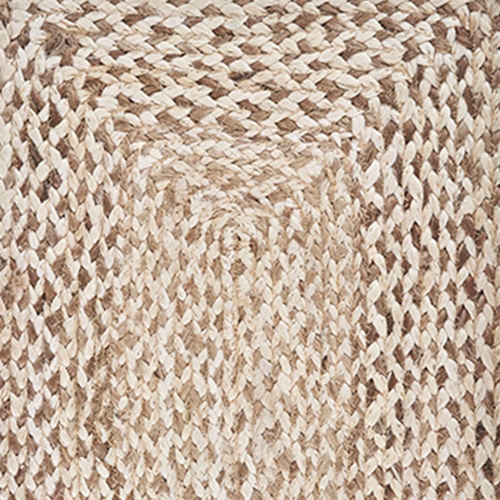 19" Set of Four Ivory And Natural Jute Placemats