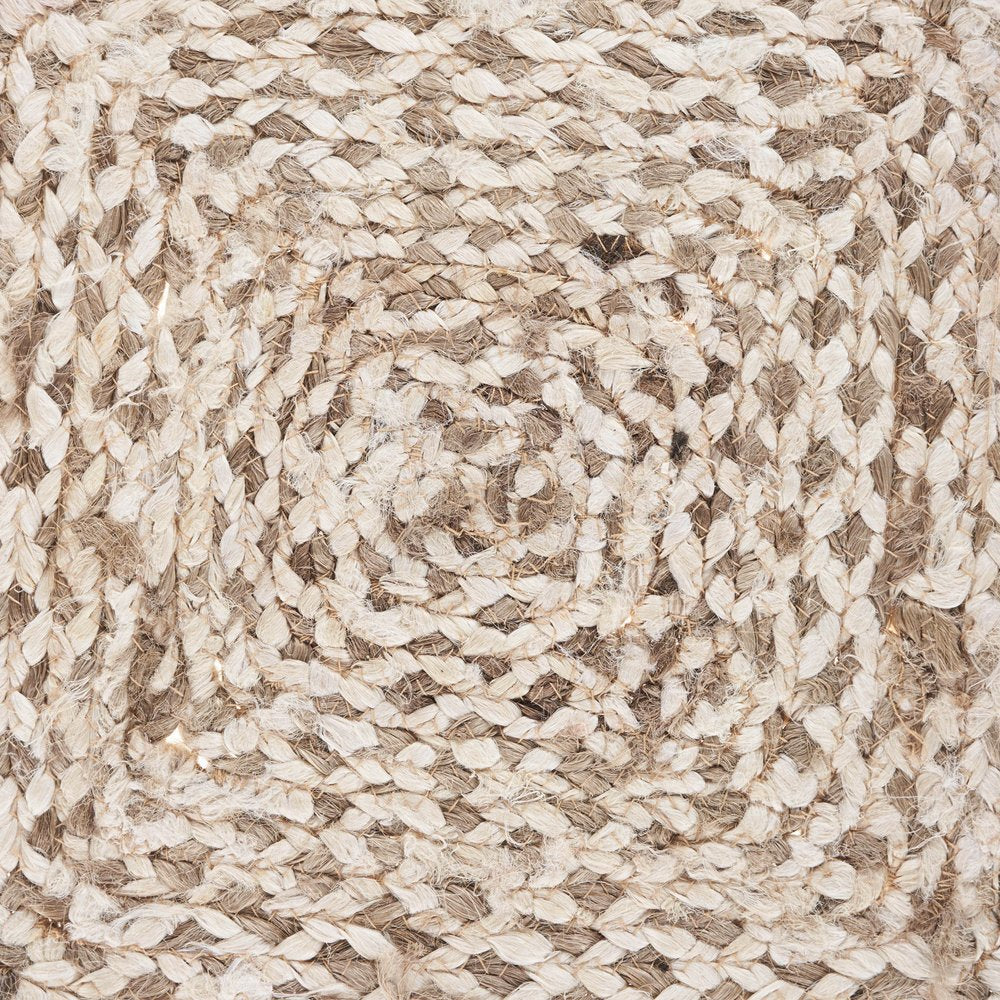 15" Set of Four Ivory And Natural Jute Square Placemats