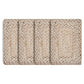15" Set of Four Ivory And Natural Jute Square Placemats
