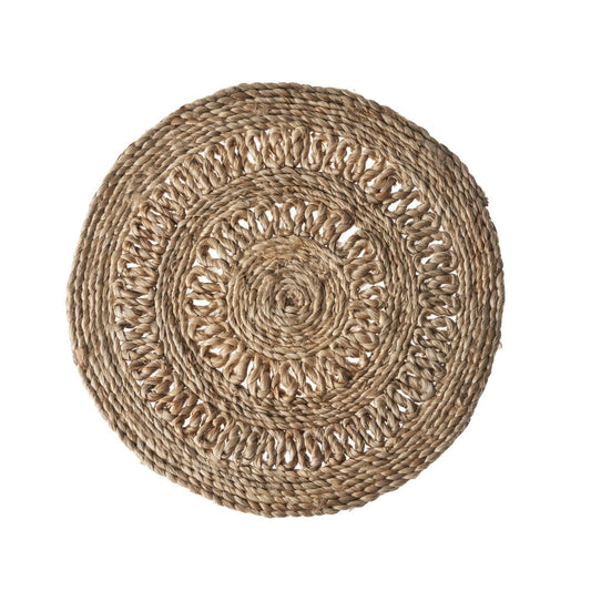 15" Set of Two Natural Braided Jute Round Placemats