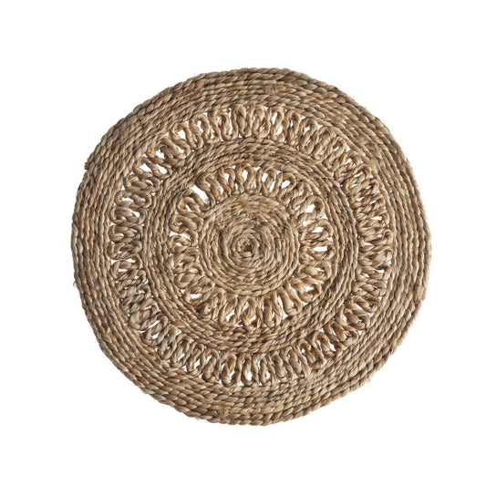 15" Set of Two Natural Braided Jute Round Placemats