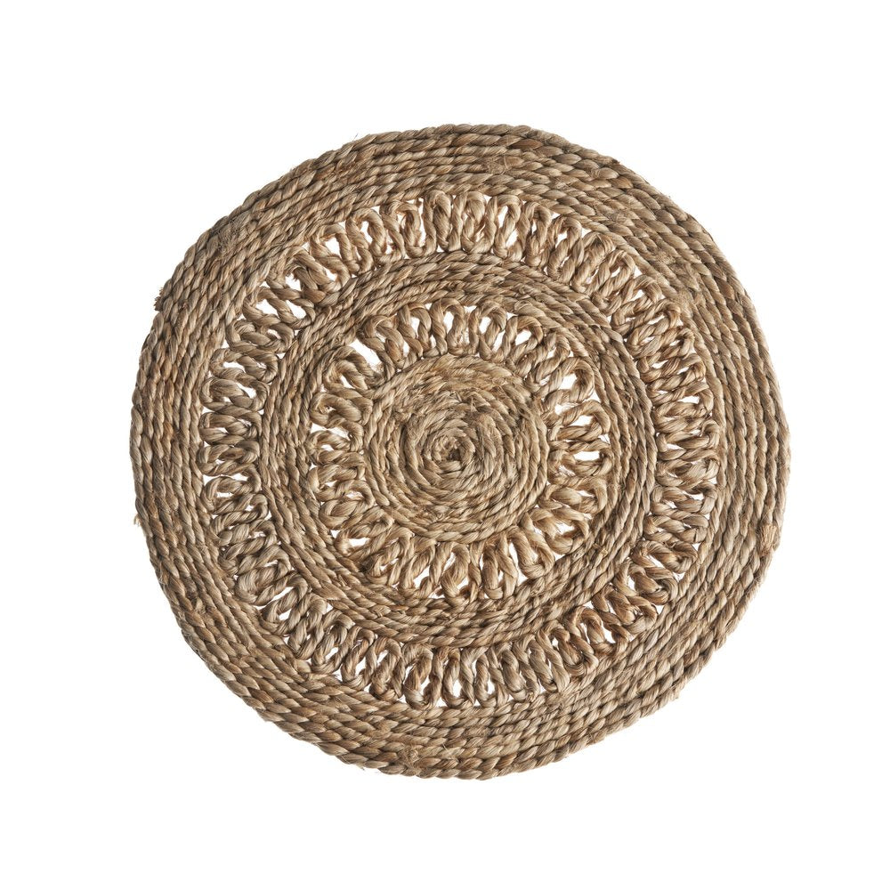15" Set of Two Natural Braided Jute Round Placemats