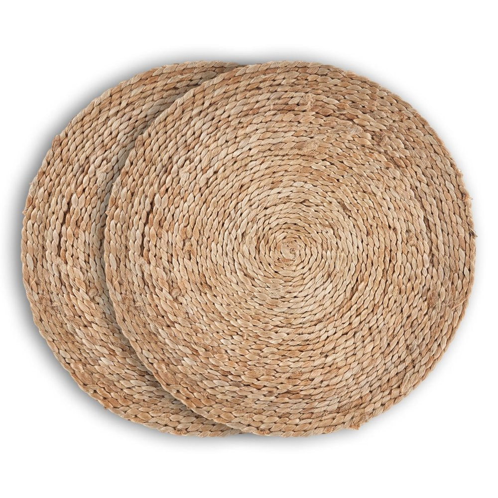 15" Set of Two Natural Jute Round Placemats