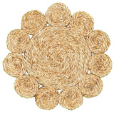 15" Set of Two Natural Braided Jute Scalloped Placemats