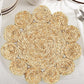 15" Set of Two Natural Braided Jute Scalloped Placemats
