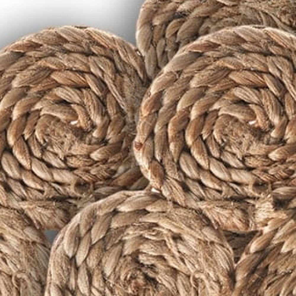 15" Set of Two Natural Braided Jute Scalloped Placemats