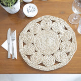 15" Set of Two Natural Braided Jute Round Placemats
