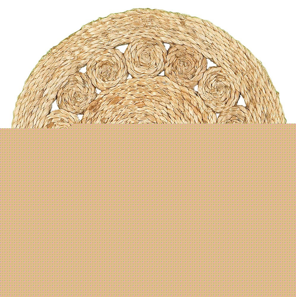 15" Set of Two Natural Braided Jute Round Placemats