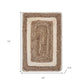 19" Set of Four Natural And Ivory Geometric Braided Jute Placemats