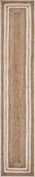 80" Natural And Cream Geometric Bordered Jute Table Runner