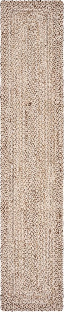 80" Brown Ivory And Natural Braided Jute Table Runner