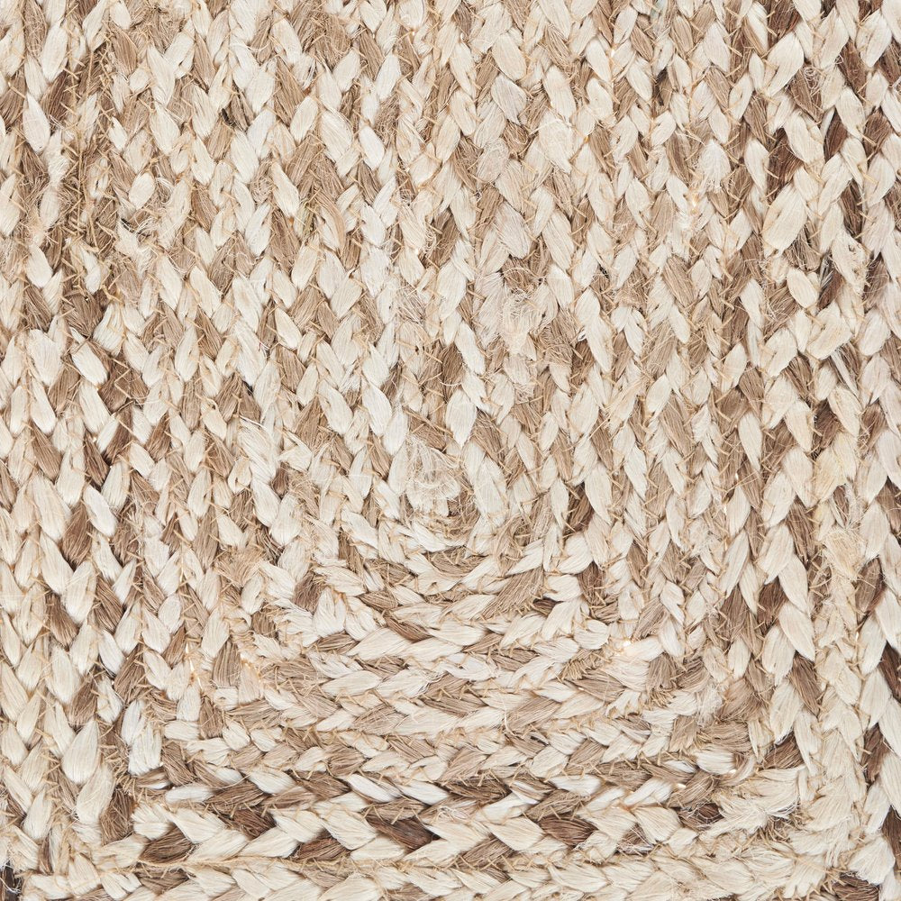 80" Brown Ivory And Natural Braided Jute Table Runner