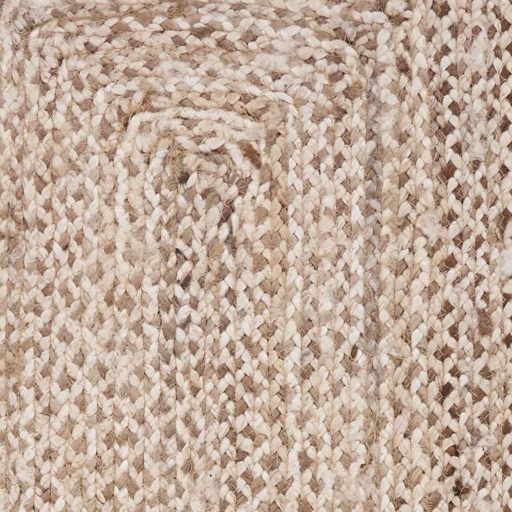 80" Brown Ivory And Natural Braided Jute Table Runner