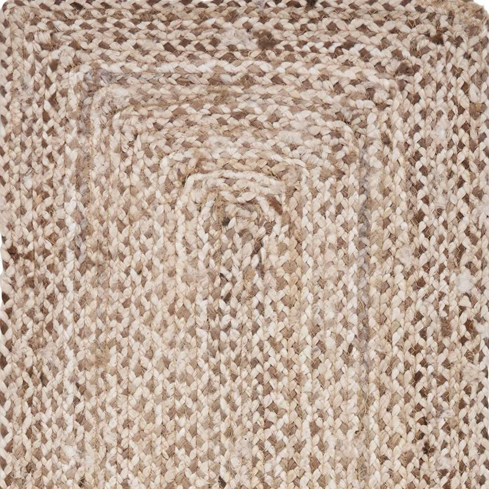 80" Brown Ivory And Natural Braided Jute Table Runner