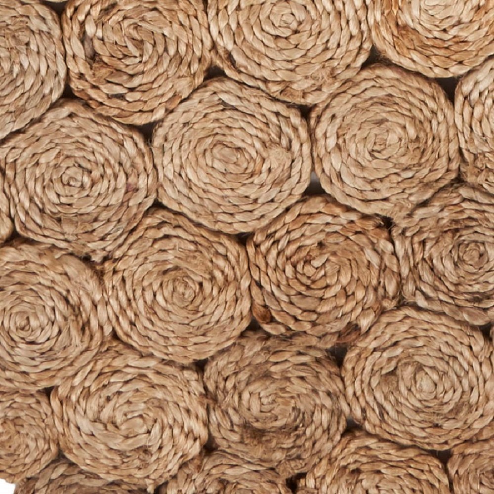 80" Natural Geometric Circles Scalloped Shape Jute Table Runner