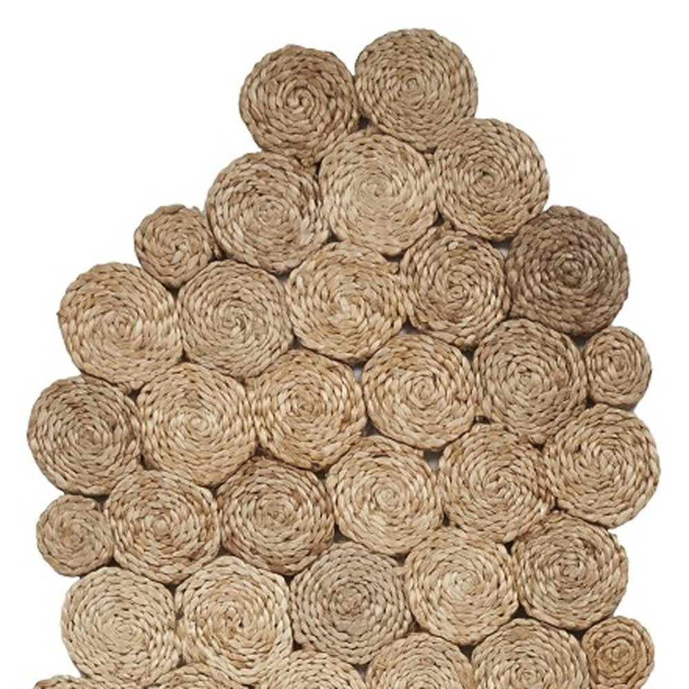 80" Natural Geometric Circles Scalloped Shape Jute Table Runner