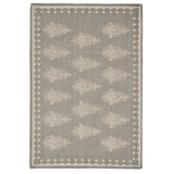19" Set of Four Gray And Cream Geometric Medallion Cotton Placemats