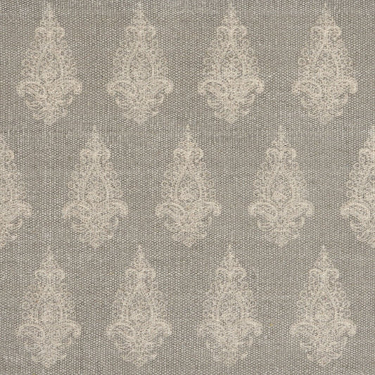 19" Set of Four Gray And Cream Geometric Medallion Cotton Placemats