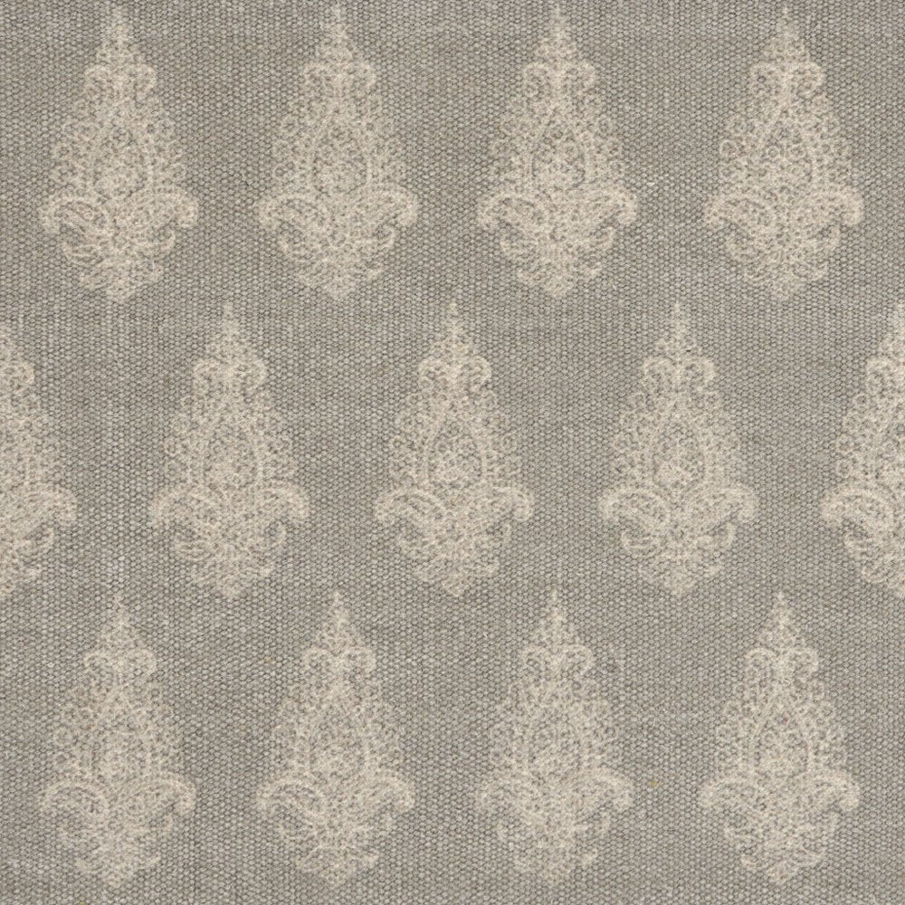 19" Set of Four Gray And Cream Geometric Medallion Cotton Placemats