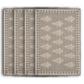 19" Set of Four Gray And Cream Geometric Medallion Cotton Placemats