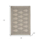 19" Set of Four Gray And Cream Geometric Medallion Cotton Placemats