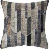 20" Beige and Gray Throw Pillow
