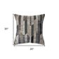 20" Beige and Gray Throw Pillow