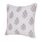 20" X 20" Natural and Ivory Floral Linen Zippered Pillow With Embroidery
