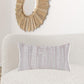 Natural and Ivory Throw Pillow with Embroidery