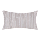 Natural and Ivory Throw Pillow with Embroidery