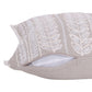 Natural and Ivory Throw Pillow with Embroidery