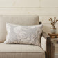 Natural and Ivory Throw Pillow with Embroidery