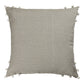 20" Beige and Ivory Throw Pillow with Embroidery
